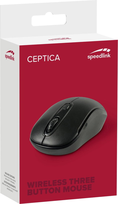 SpeedLink CEPTICA WLAN egér Rádiójel vezérlésű Optikai Fekete 3 Gombok 1600 dpi 2. kép