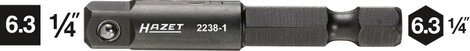 Hazet HAZET 2238-1 Összekötő darab Meghajtás (csavarhúzó) 1/4 (6,3 mm) Elhajtás 1/4 (6.3 mm) 50 mm 1