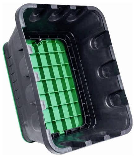Földbe ásható kábelvédő doboz, fekete/zöld, Heitronic 21042 2. kép