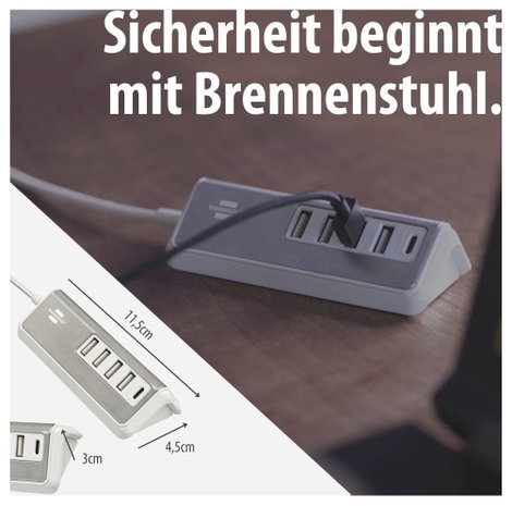Brennenstuhl USB-s töltőkészülék Beltér Kimenetek száma: 5 x USB, USB-C® alj (Power Delivery) 5. kép