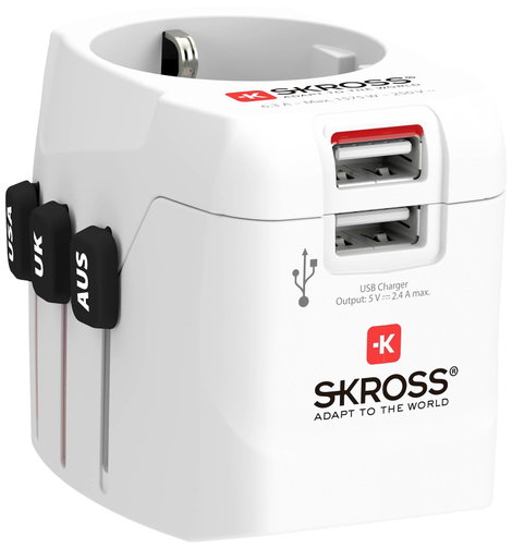 Skross 1302470 Úti adapter Pro Light USB (2xA) -World