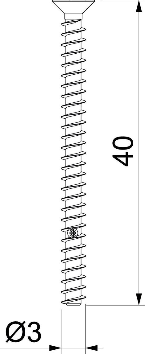 OBO Bettermann 2003279 Készülékcsavar (Ø x H) 3.2 mm x 40 mm 50 db 2. kép