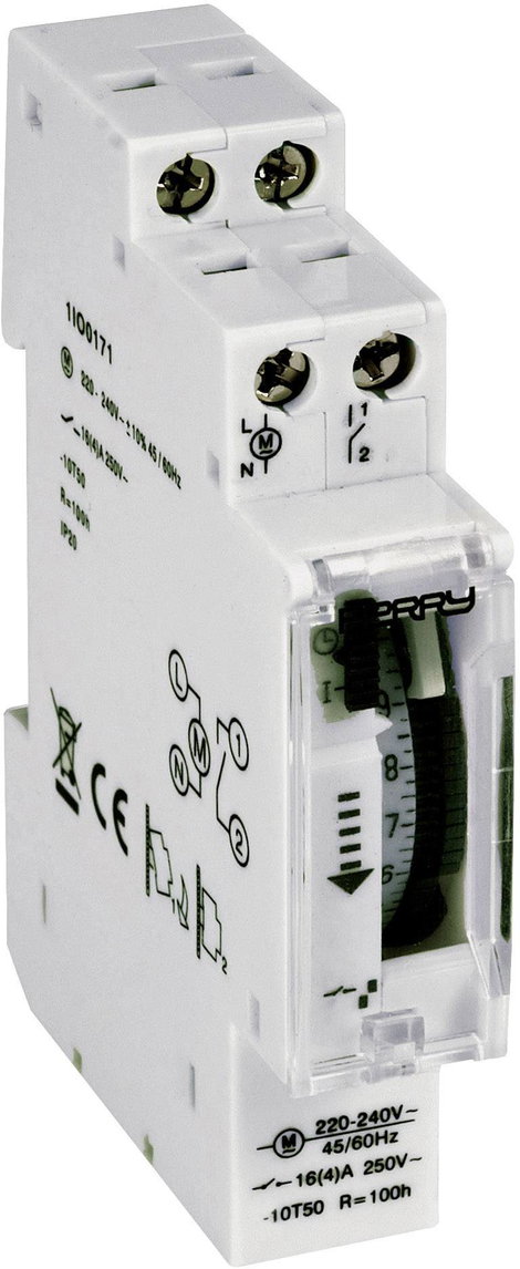 Wallair 1IO0171 Időkapcsoló óra Analóg Napi program 3500 W IP20 Maradék működési idő