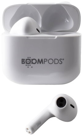 Boompods Bassline Compact In Ear fejhallgató Bluetooth® Fehér Headset, Személyre szabható hang, Hang