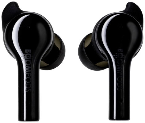 Boompods Bassline GO In Ear fejhallgató Bluetooth® Fekete Headset, Hangerő szabályozás, Izzadásálló,