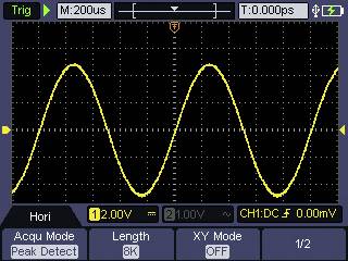Kézi oszcilloszkóp 70 MHz 2 csatorna 250 Msa/s 8 kpts 8 bit, Voltcraft DSO-2072H 12. kép