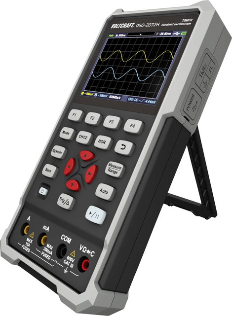 Kézi oszcilloszkóp 70 MHz 2 csatorna 250 Msa/s 8 kpts 8 bit, Voltcraft DSO-2072H 2. kép