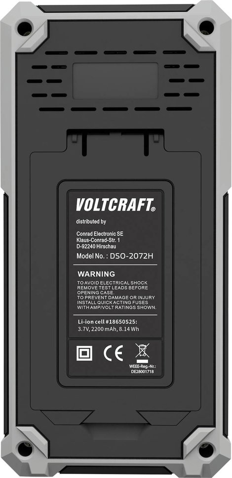 Kézi oszcilloszkóp 70 MHz 2 csatorna 250 Msa/s 8 kpts 8 bit, Voltcraft DSO-2072H 4. kép