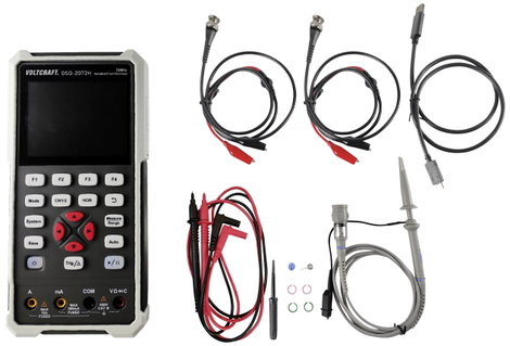 Kézi oszcilloszkóp 70 MHz 2 csatorna 250 Msa/s 8 kpts 8 bit, Voltcraft DSO-2072H 9. kép