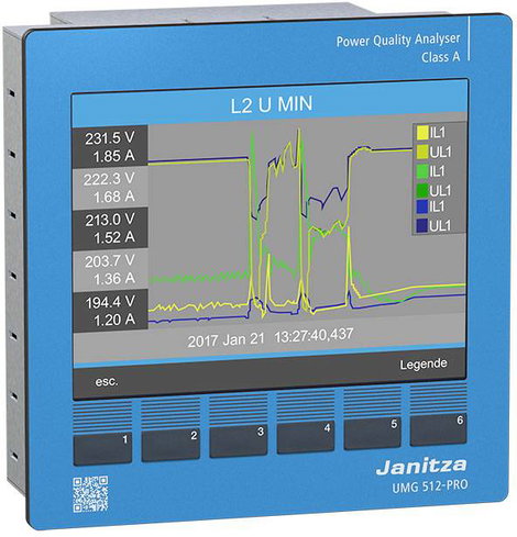 Janitza UMG 512-PRO Feszültség minőség analizátor 2. kép