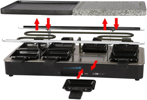 Raclette grillsütő, Clatronic RG 3518 8 4. kép