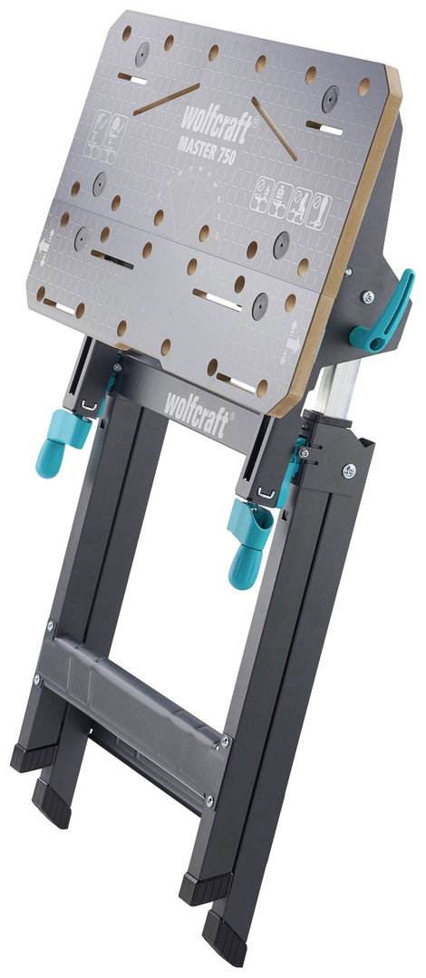 Wolfcraft 6871000 Befogó- és gépasztal MASTER 750 ERGO 13.2 kg Fekete, Ezüst 2. kép
