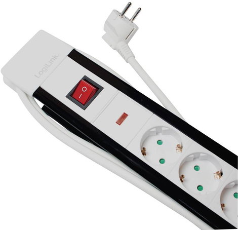 LogiLink LPS211 Elosztó kapcsolóval Fekete, Fehér Védőérintkezős 1 db 2. kép