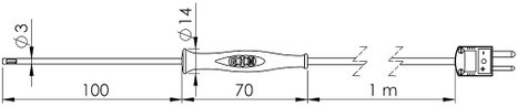 Greisinger GF1TK-L3 Levegő érzékelő -65 - 400 °C 2. kép
