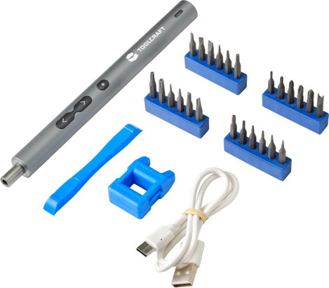 Akkus számítógép bit csavarhúzó készlet, 28 az 1-ben, Toolcraft TO-7116288 2. kép