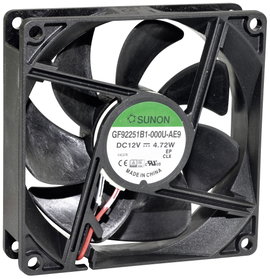 Sunon GF92251B1-000U-AE9 Axiális ventilátor 12 V/DC 127.3 m³/óra (H x Sz x Ma) 92 x 92 x 25 mm