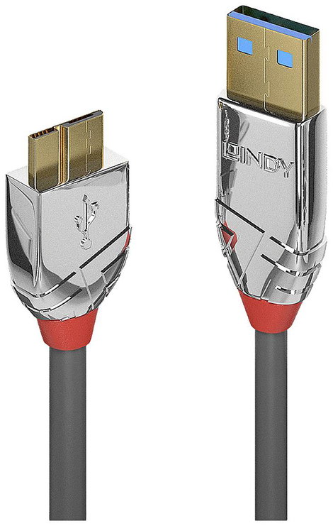 LINDY USB kábel USB 3.2 Gen1 (USB 3.0 / USB 3.1 Gen1) USB-A dugó, USB mikro B 3.0 dugó 1.00 m Szürke