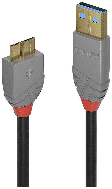 LINDY USB kábel USB 3.2 Gen1 (USB 3.0 / USB 3.1 Gen1) USB-A dugó, USB mikro B 3.0 dugó 2.00 m Fekete