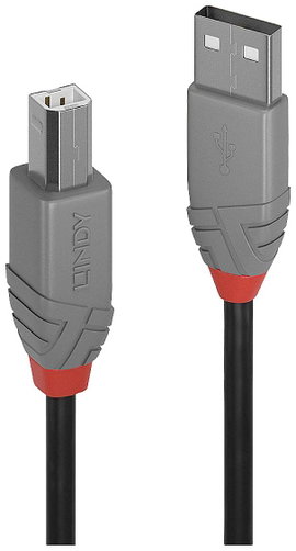 LINDY USB kábel USB 2.0 USB-A dugó, USB-B dugó 1.00 m Fekete 36672