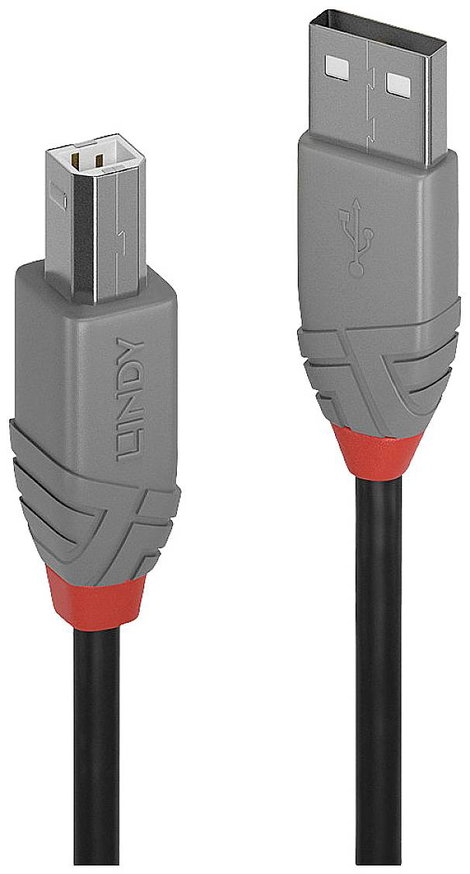 LINDY USB kábel USB 2.0 USB-A dugó, USB-B dugó 1.00 m Fekete 36672