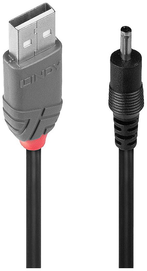 LINDY USB kábel USB 2.0 USB-A dugó, DC dugó, 3,5 mm-es 1.50 m Fekete 70266