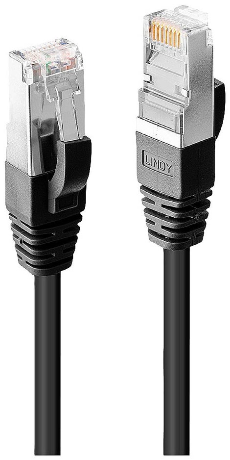 LINDY 45600 RJ45 Hálózati kábel, patchkábel CAT 6 SF/UTP 0.30 m Fekete 1 db