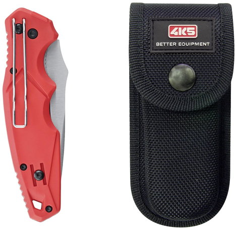 4K5 Tools TK 104 DropPoint Knife 600.104A Összecsukható kés Tokkal Piros 3. kép
