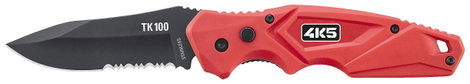 4K5 Tools TK 100 DropPoint Knife 600.100A Összecsukható kés Tokkal Piros, Fekete