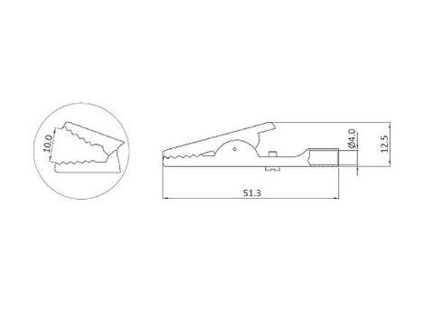 econ connect AK40M Krokodilcsipesz Ezüst Csíptetési tartomány (max.): 10 mm 1 db ömlesztett 3. kép