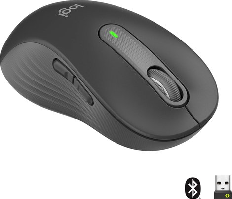 Logitech Signature M650 L left WLAN egér Rádiójel vezérlésű, Bluetooth™ Méret: L Optikai Grafit 5 Go