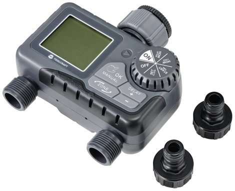 Kerti vízcsapra szerelhető kettős öntözőkomputer, Toolcraft TO-7153944 6. kép