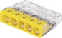 Aljzatkapocs merev: 0.5-2.5 mm² Pólusszám: 5 WAGO 2273 20 db Átlátszó, Sárga bélyegkép