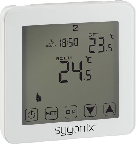 Programozható helyiség termosztát, süllyeszett, 1 - 70 °C, Sygonix Touch 2 SY-4961570 2. kép