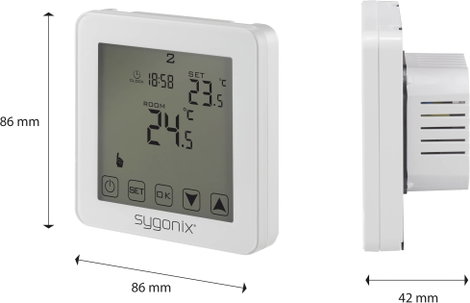 Programozható helyiség termosztát, süllyeszett, 1 - 70 °C, Sygonix Touch 2 SY-4961570 8. kép