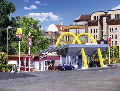 Vollmer 43635 H0 McDonald' s gyorsétterem a McCafével 2. kép