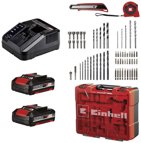 Einhell TE-CD 18/40 Li-i +64 (2x2,0Ah) Akkus ütvefúró-csavarozó 2 sebességfokozat 2. akkuval, Töltőv 2. kép