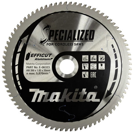 Makita E-06323 Körfűrészlap 260 x 30 x 1.85 mm Fogak száma (collonként): 81 1 db