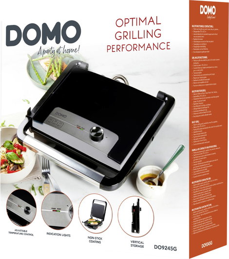 DOMO DO9245G Multigrill Elektromos Visszajelző lámpa, Összehajtható, Tapadásmentes bevonat 13. kép