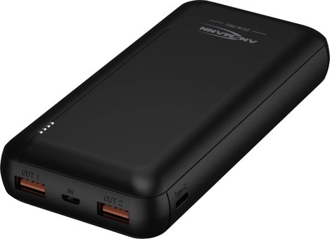 Powerbank 20000 mAh lítium-ion, USB-A/USB-C, fekete, Ansmann PB320PD 2. kép