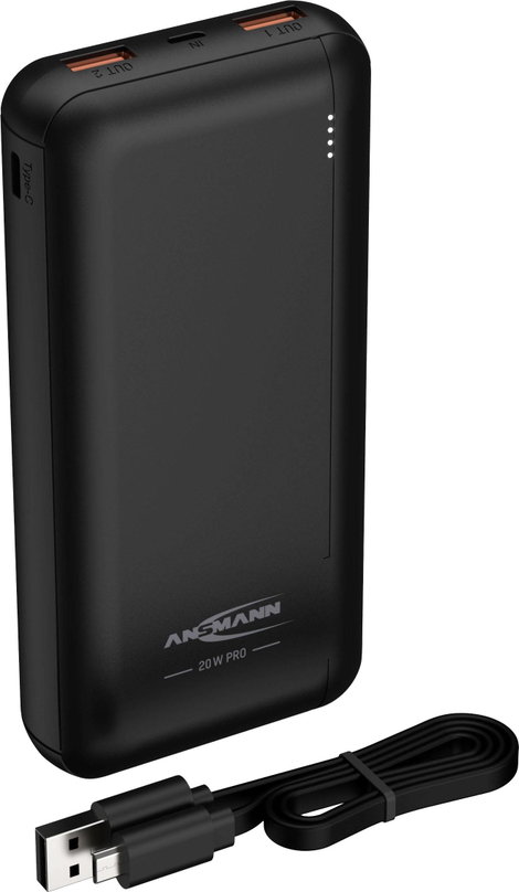 Powerbank 20000 mAh lítium-ion, USB-A/USB-C, fekete, Ansmann PB320PD 8. kép