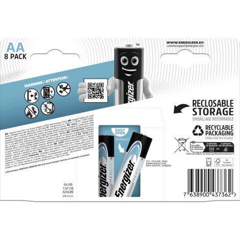 Energizer Max Plus Ceruzaelem Alkáli mangán 1.5 V 8 db 2. kép