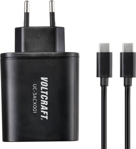 USB töltőkészülék max. 3000 mA 3 x USB, USB-C, Voltcraft UC-3ACX001 VC-12231145