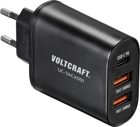 USB töltőkészülék max. 3000 mA 3 x USB, USB-C, Voltcraft UC-3ACX001 VC-12231145 2. kép