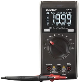 Digitális kézi multiméter CAT III 250 V 2000 digit, Voltcraft VC131