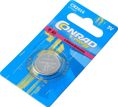 Conrad energy Gombelem CR 2016 3 V 1 db 80 mAh Lítium