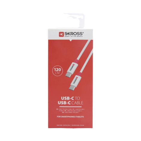 Skross USB kábel USB 2.0 USB-C® dugó, USB-C® dugó 1.20 m Fehér Kerek SKCA0008C-C120CN 4. kép