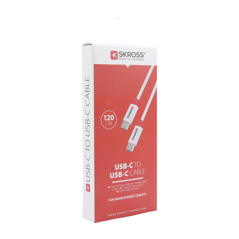 Skross USB kábel USB 2.0 USB-C® dugó, USB-C® dugó 1.20 m Fehér Kerek SKCA0008C-C120CN 6. kép