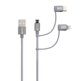 Skross USB kábel USB 2.0 USB-A dugó 1.20 m Space szürke Kerek, Hajlékony, Anyag köpeny SKCA00143-112