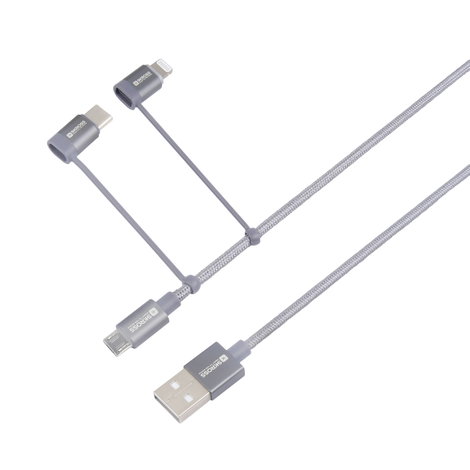 Skross USB kábel USB 2.0 USB-A dugó 1.20 m Space szürke Kerek, Hajlékony, Anyag köpeny SKCA00143-112 3. kép
