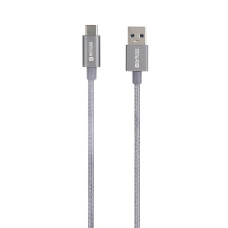 Skross USB kábel USB 3.2 Gen1 (USB 3.0 / USB 3.1 Gen1) USB-A dugó 1.20 m Space szürke Kerek, Hajléko